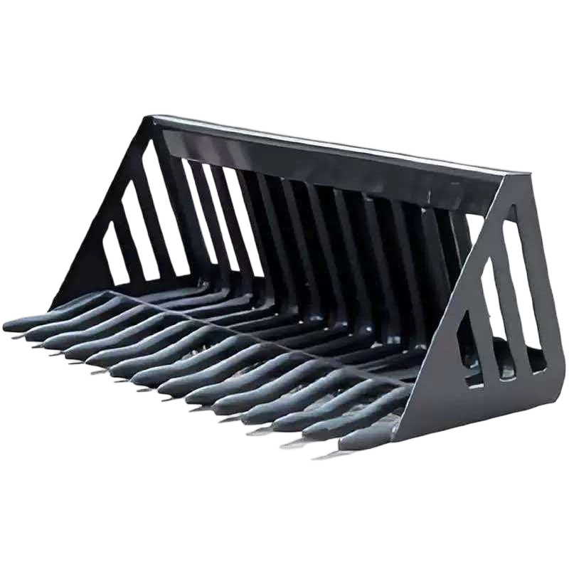 Compact skid steer rock bucket